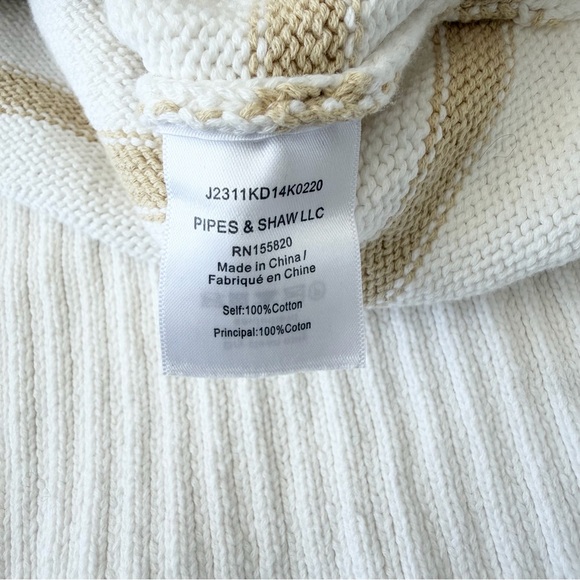 Veronica Beard Lancetti Turtleneck Striped Sweater Tan White size S - Picture 8 of 10